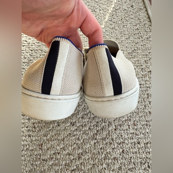 Rothy's Womens Size 8.5 The Original Sneaker Sand Beige Slip On Knit Loafer Shoe - Picture 2 of 5